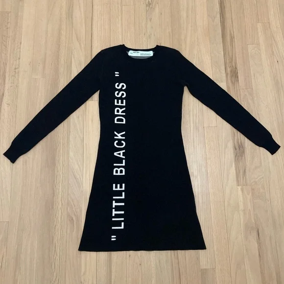 OFF-WHITE 🖤 “LITTLE BLACK DRESS” Sweater Mini Dress